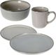 Excellent Houseware Σετ Δείπνου 16 Τεμαχίων, Κεραμικά Πιάτα για 4 Άτομα, Καφέ Χρώμα