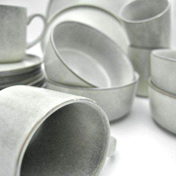 Excellent Houseware Σετ Δείπνου 16 Τεμαχίων, Κεραμικά Πιάτα για 4 Άτομα, Καφέ Χρώμα