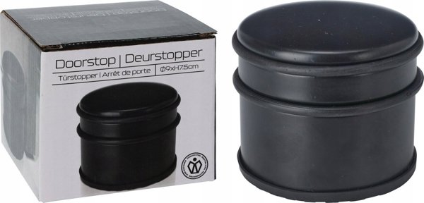 Excellent Houseware Κλασικός Στοπ Πόρτας, Μαύρο Ματ, Ø 9 εκ.