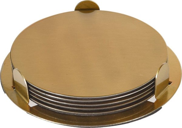 Excellent Houseware Σουβέρ Τραπεζιού Glamour Χρυσά, Σετ 4 Τεμαχίων για Κούπες και Ποτήρια
