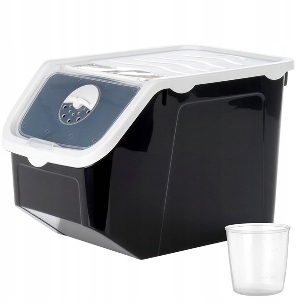 Excellent Houseware Δοχείο Αποθήκευσης Λαχανικών Vilde, 12L, με Αερισμό, Μαύρο/Λευκό