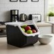 Excellent Houseware Δοχείο Αποθήκευσης Λαχανικών Vilde, 12L, με Αερισμό, Μαύρο/Λευκό