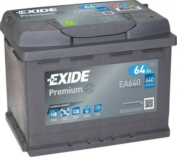 EXIDE Akumuliatorius EXIDE Premium EA640 64Ah 640A