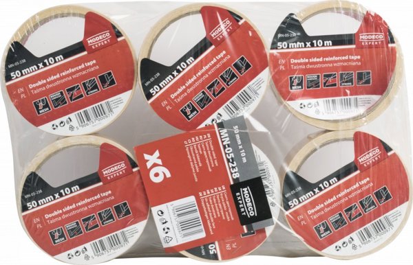 ΕΝΙΣΧΥΜΕΝΗ ΔΙΠΛΗΣ ΟΨΗΣ ΤΑΙΝΙΑ 50MM X 10M [EXPERT] - 6τμχ