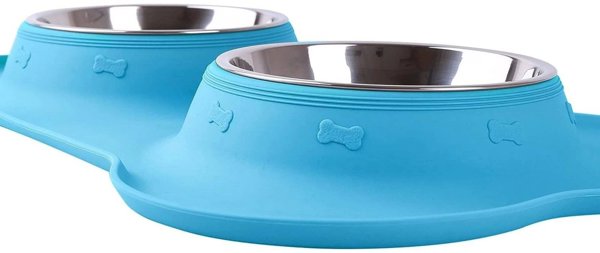 Extralink Pets | Διπλό μπολ για σκύλο γάτα | μεταλλικό αντιολισθητικό 2 μπολ + υπόστρωμα pet-838