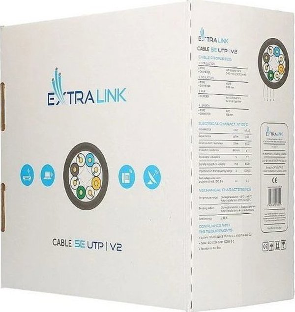 ExtraLink Καλώδιο Δικτύου UTP Cat5e V2, Εσωτερικού Χώρου, 4 Ζεύγη, 1000 Mbps