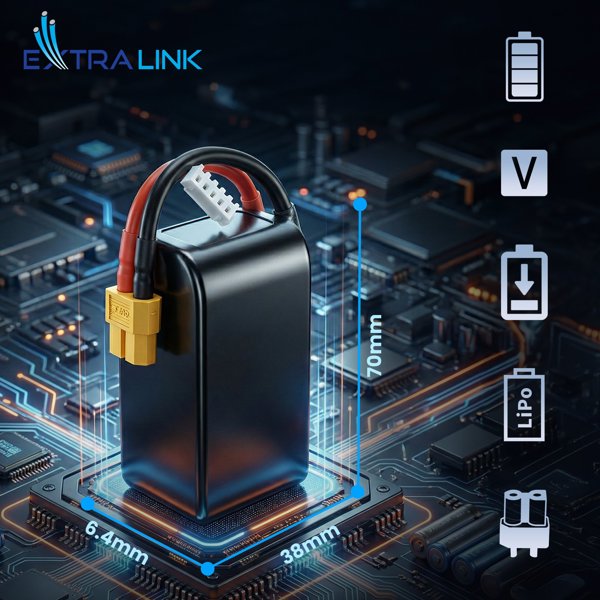Extralink LiPo 4S 1550mAh XT60 130C Μπαταρία για FPV RC Drone και Ασύρματα Οχήματα