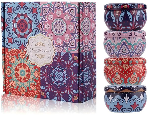 Extralink HOME ZESTAW 4 SZT?WIEC SOJOWYCH ZAPACHOWE?WIECE DEKARACYJNE NA PREZENT+ BOX W-1505