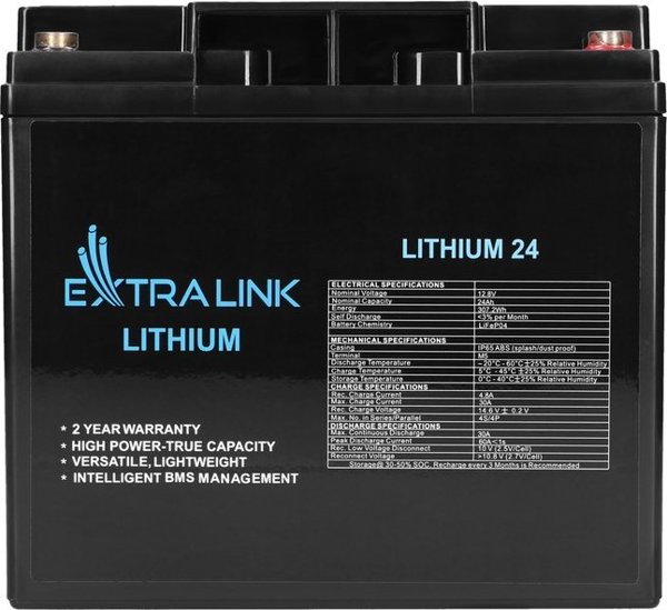 ExtraLink Akumulator LiFePO4 24AH 12.8V BMS EX.30424