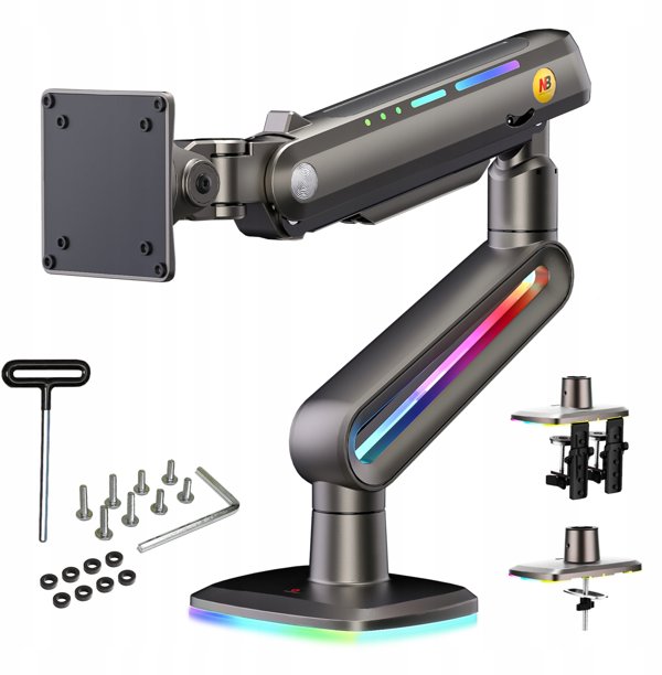 F6-G RGB Φωτισμός Gaming Ισχυρός Επιτραπέζιος Βραχίονας για Οθόνες 32-60 ιντσών