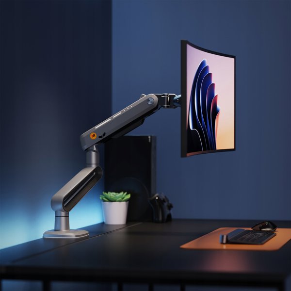 F6-G RGB Φωτισμός Gaming Ισχυρός Επιτραπέζιος Βραχίονας για Οθόνες 32-60 ιντσών