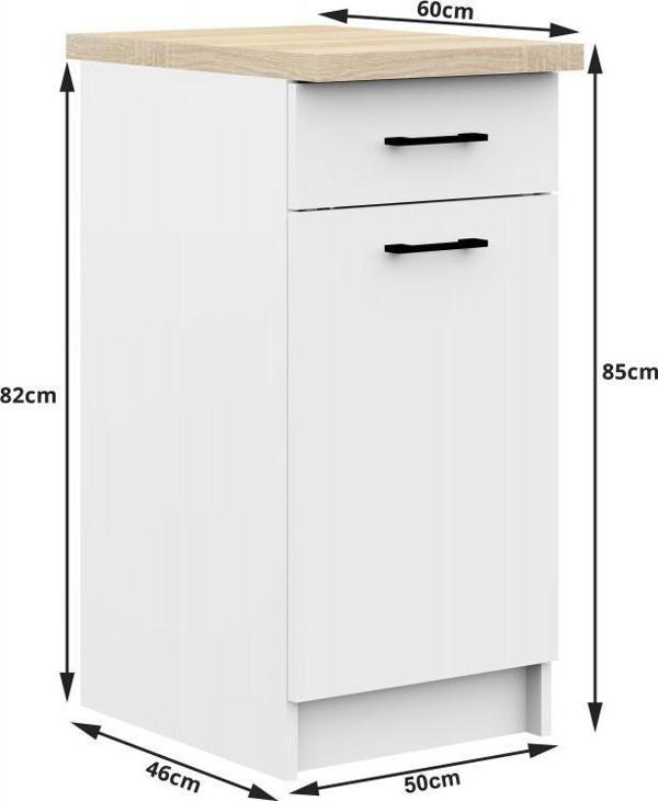 Fabryka Mebli Akord ΚΟΥΖΙΝΟΚΑΜΠΙΝΕΤΑ OLIWIA S 50cm 1D 1S ΛΕΥΚΟ