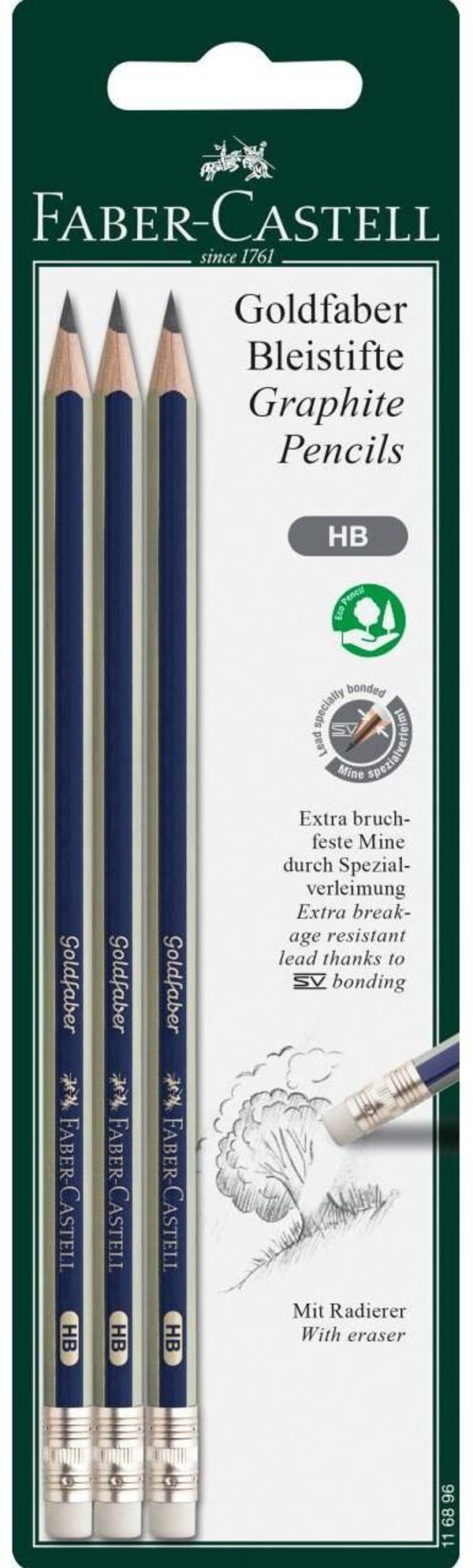 Faber-Castell 116896 Μηχανικό Μολύβι HB 3 Τεμάχια