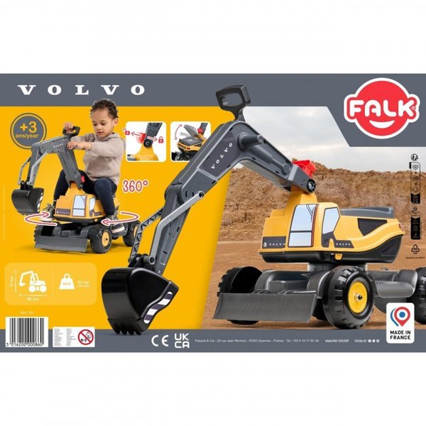FALK Αρθρωτός εκσκαφέας Volvo με περιστρεφόμενη καμπίνα, κουτάλα και πλάου