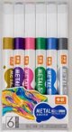 FANDY Σετ 6 Μαρκαδόροι Πινέλου Μεταλλικοί Brush Markers