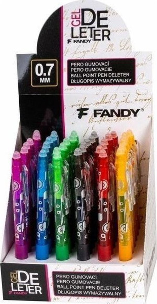 FANDY Στυλό Candy Mix Που Σβήνει, Αυτόματο με Γόμα, Μπλε Μελάνι, 36τμχ