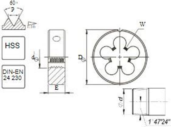 Fanar Narzynka M30x1 DIN-22568 (6g) HSS 800 (N1-121001-0303)