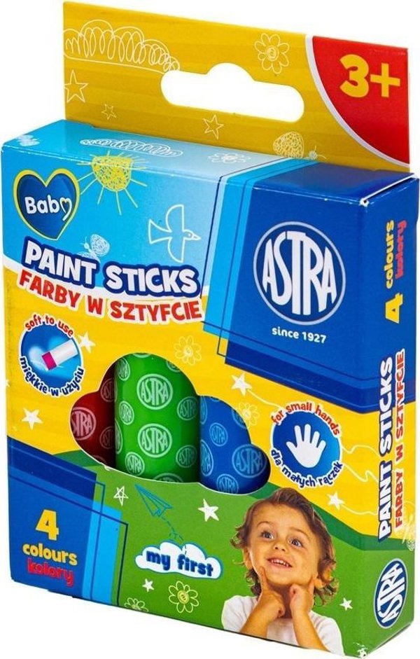 Farby w sztyfcie okragle 4kol Jumbo Baby ASTRA