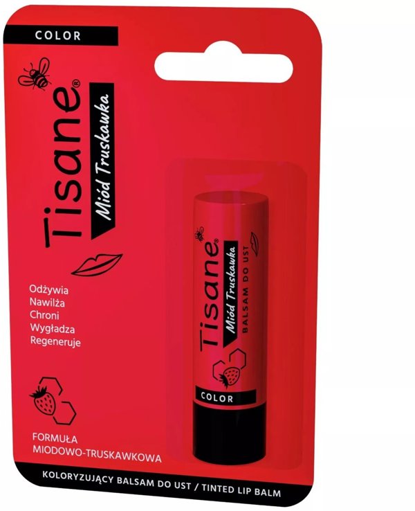 Farmapol Tisane Color Lip Balm, Ενυδατικό Κραγιόν Χειλιών με Μέλι & Άρωμα Φράουλας