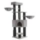 Feandrea Cat Tower, Height 160 cm, for large Cats, Gray-Black (PCT003W01) (FEAPCT003W01)