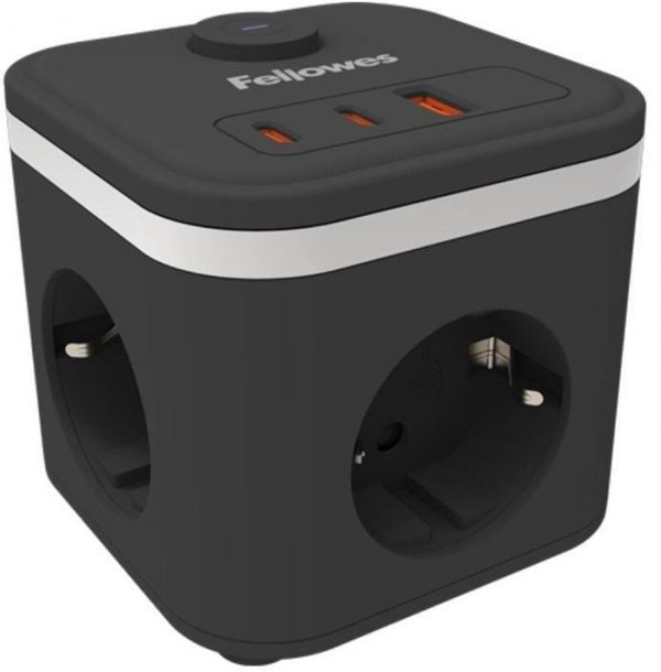 Fellowes Power Cube 3xSteckdose,1xUSB-A,2xUSB-C,Schalter sch