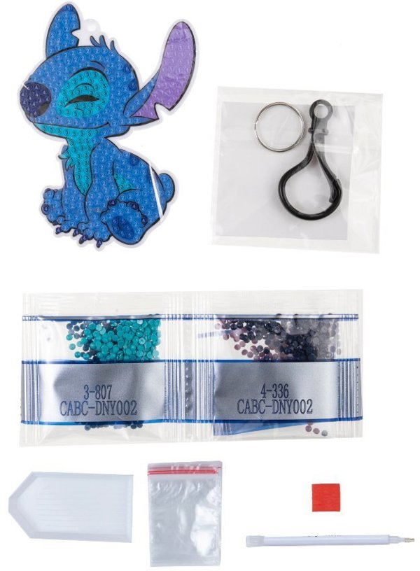 Ferro Crystal Art Bag Charms, Σετ Χειροποίητα Διακοσμητικά Τσάντας με Σχέδια Stitch