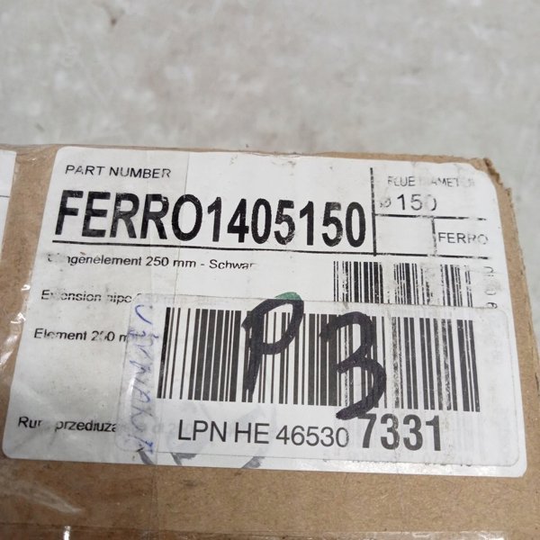 Ferrolux Επέκταση Σωλήνα Καμινάδας L-1000mm 150mm Μαύρο
