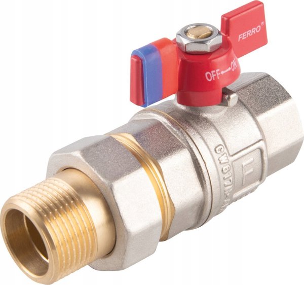 Ferro Βαλβίδα Σφαιρική Νερού F-Power 1/2'' Θηλυκό-Αρσενικό Με Πεταλούδα