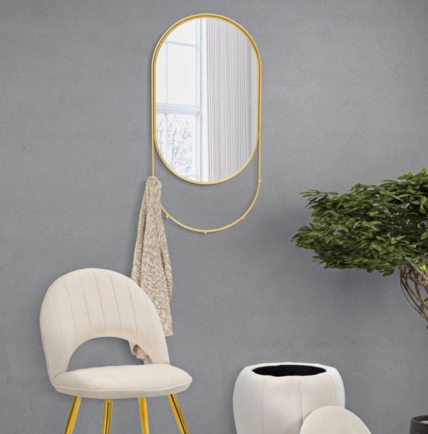 Ferretti Καθρέφτης τοίχου με κρεμάστρες 40 x 80 εκ