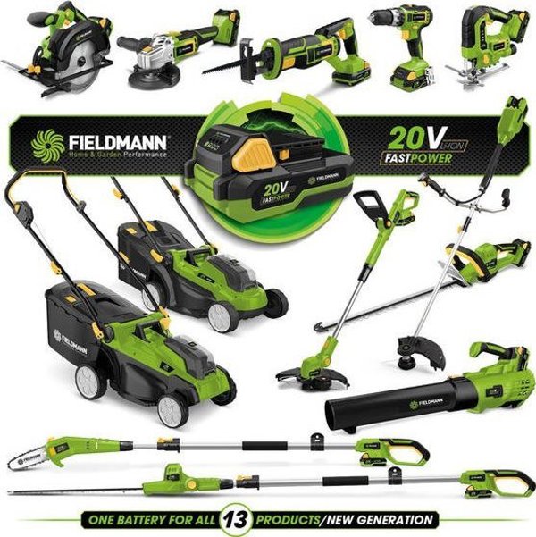 Fieldmann FZS 70705-0 Χλοοκοπτικό Μπαταρίας, Με Ιμάντα Ώμου, Πράσινο-Μαύρο