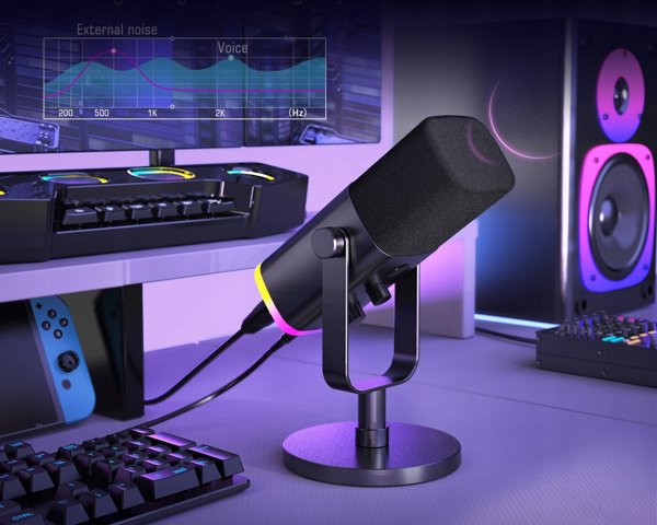 Fifine Ampligame am8 USB Microphone for Recording and Transmission Black