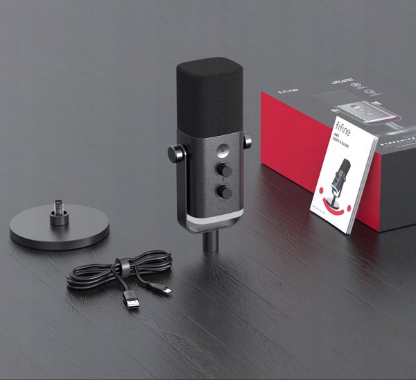 Fifine Ampligame am8 USB Microphone for Recording and Transmission Black