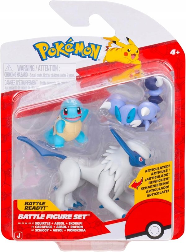 Pokemon Battle Figure 3-Pack: Squirtle, Absol & Skorupi - Σετ Φιγούρες Δράσης