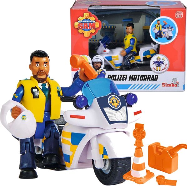 Simba Fireman Sam Μοτοσυκλέτα Αστυνομίας με Φιγούρα Malcolm (9251092) - Παιχνίδι Δράσης