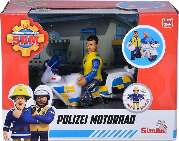 Simba Fireman Sam Μοτοσυκλέτα Αστυνομίας με Φιγούρα Malcolm (9251092) - Παιχνίδι Δράσης