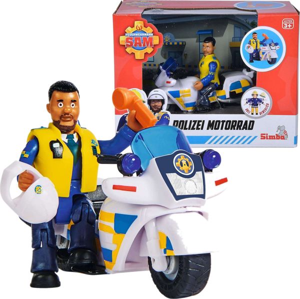 Simba Fireman Sam Μοτοσυκλέτα Αστυνομίας με Φιγούρα Malcolm (9251092) - Παιχνίδι Δράσης