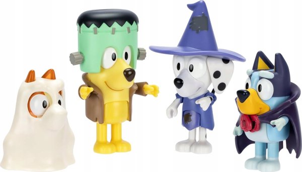 Bluey Σετ Φιγούρες 4τμχ - Party Costume Edition, Παιχνίδια για Αγόρια και Κορίτσια 3+ Ετών
