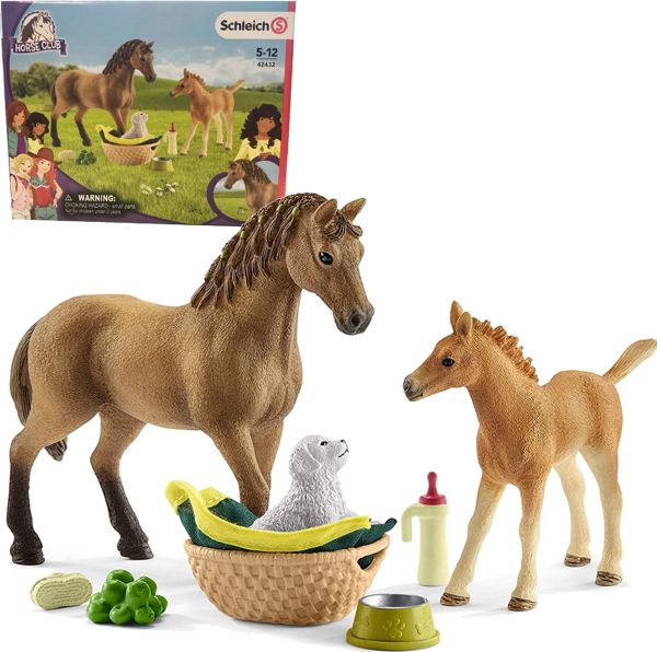 Σετ φιγούρων Schleich Horse Club με άλογα και σκυλάκι