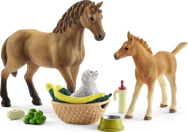 Σετ φιγούρων Schleich Horse Club με άλογα και σκυλάκι