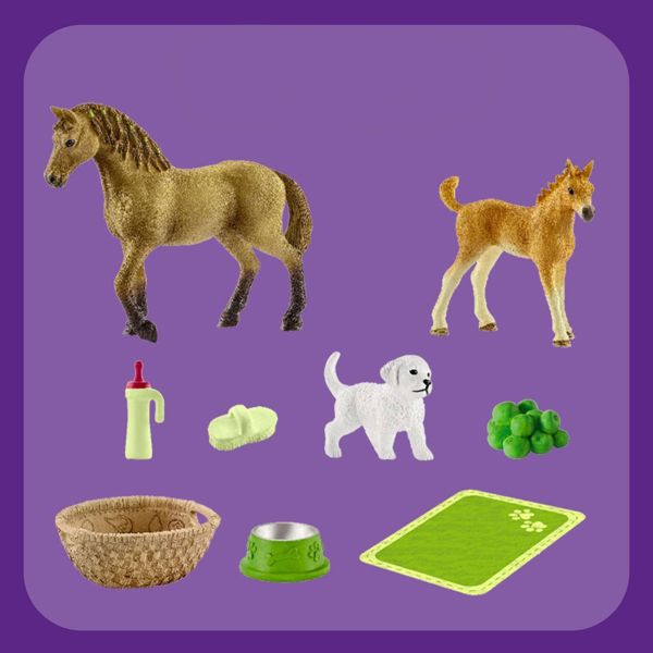 Σετ φιγούρων Schleich Horse Club με άλογα και σκυλάκι