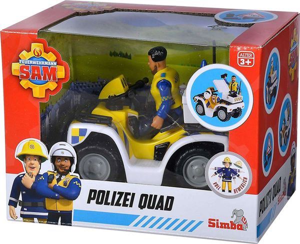 Simba Φιγούρα Πυροσβέστης Σαμ - Αστυνομικό Quad με Φιγούρα Malcolm (9251093), 7.5cm