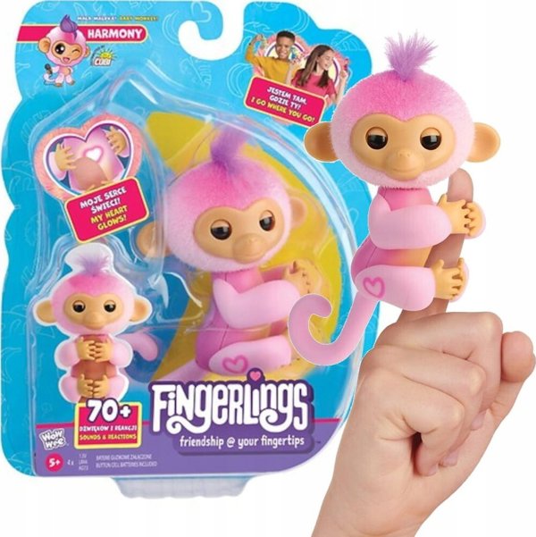 Figurka interaktywna Fingerlings Μαϊμουδάκι Ροζ Harmony
