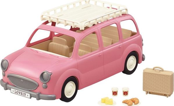 Epoch Sylvanian Families Οικογενειακό Βαν Πικνίκ, Ροζ Αυτοκίνητο για 8 Φιγούρες