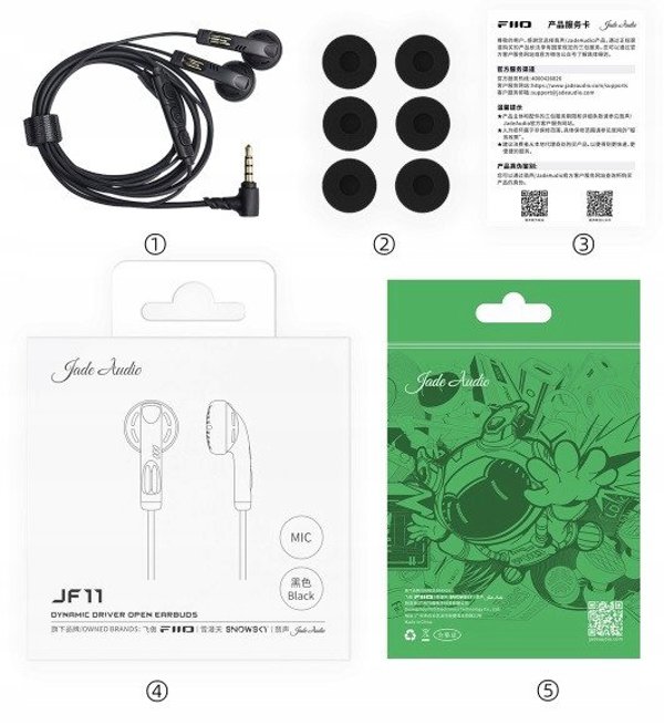 FiiO JF11 MIC - Black - Ακουστικά ψείρες extended bass με μικρόφωνο