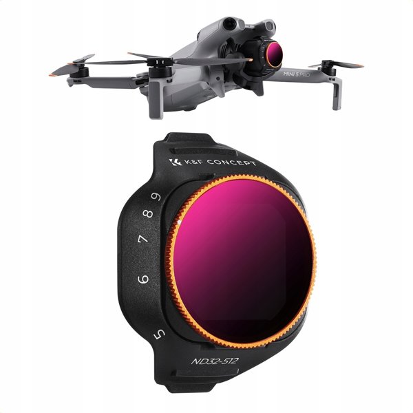 Ρυθμιζόμενο Γκρι Φίλτρο ND Nd32–nd512 για DJI Mini 5 Pro Drone AGC Glass K&F / Kf02.0004