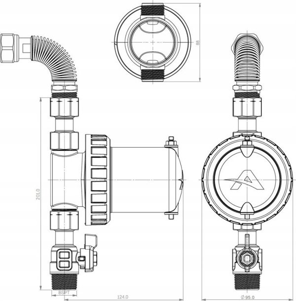 Μαγνητικό φίλτρο MagnaCleanse Atom2 + εύκαμπτος σωλήνας 3/4 GW