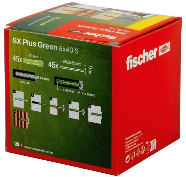 Fischer Dübel SX Plus Green 8x40 S