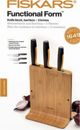 Fiskars Σετ 3 Μαχαιριών με Βάση από Μπαμπού 1057553 - Ανοξείδωτο Ατσάλι