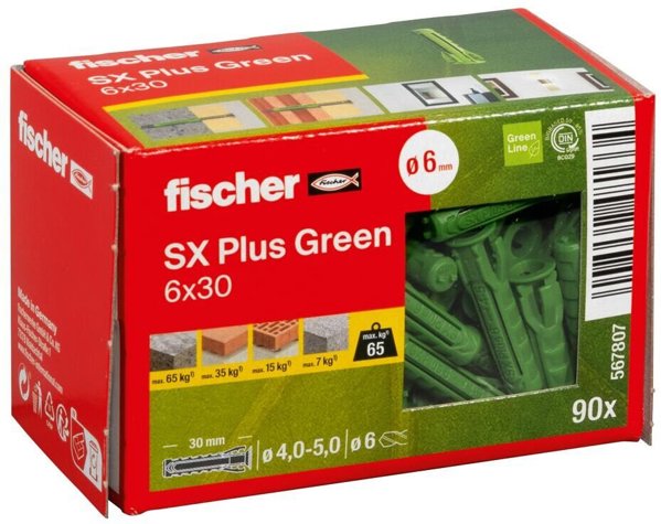 Fischer Dübel SX Plus Green 6x30