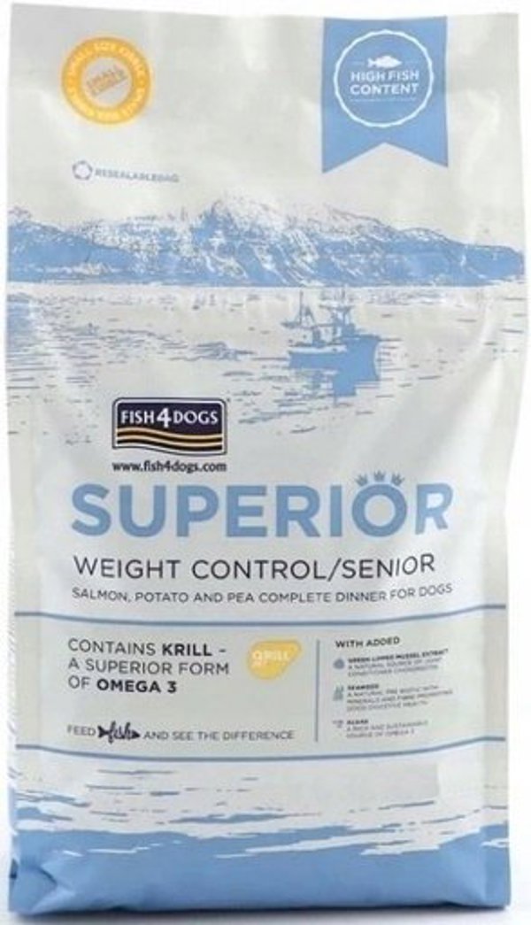 Fish4Dogs Ξηρά τροφή για σκύλους Superior Senior με σολομό (Μικρό Μέγεθος) 6 kg